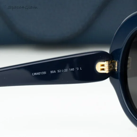 BRAND NEW Loewe LW40135I SLIM 90A Shiny Blue Smoke Round Women Sunglasses
